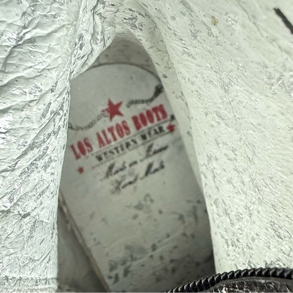 Los Altos Black Heeled Boots Python Snake Leather Women’s Size MX 24.5 US 7.5 - Picture 10 of 12